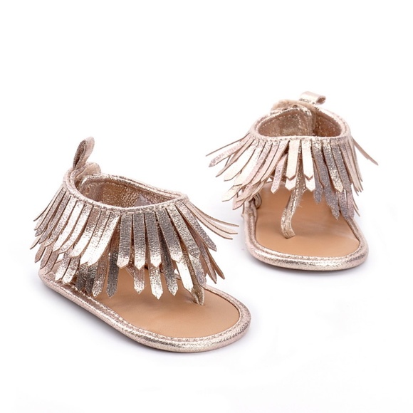Baby Girl Fun Gold Fringe Sandal Bootie - Picture 4 of 7